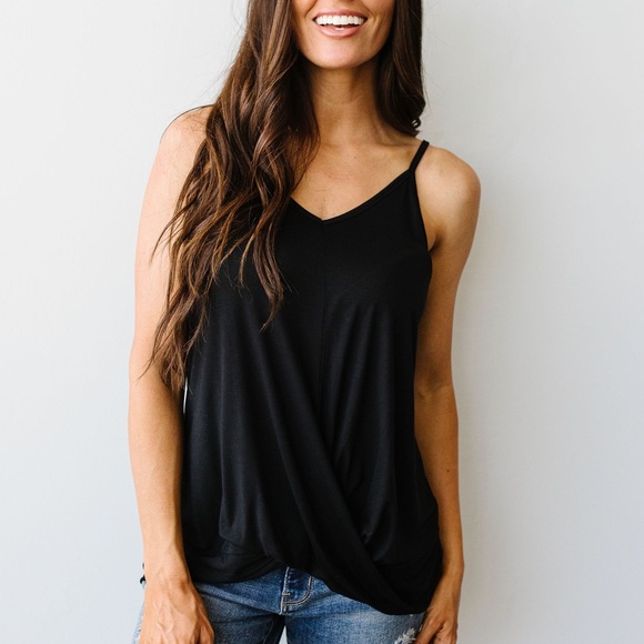 Simply Twisted Tank in Black - Picture 5 of 9